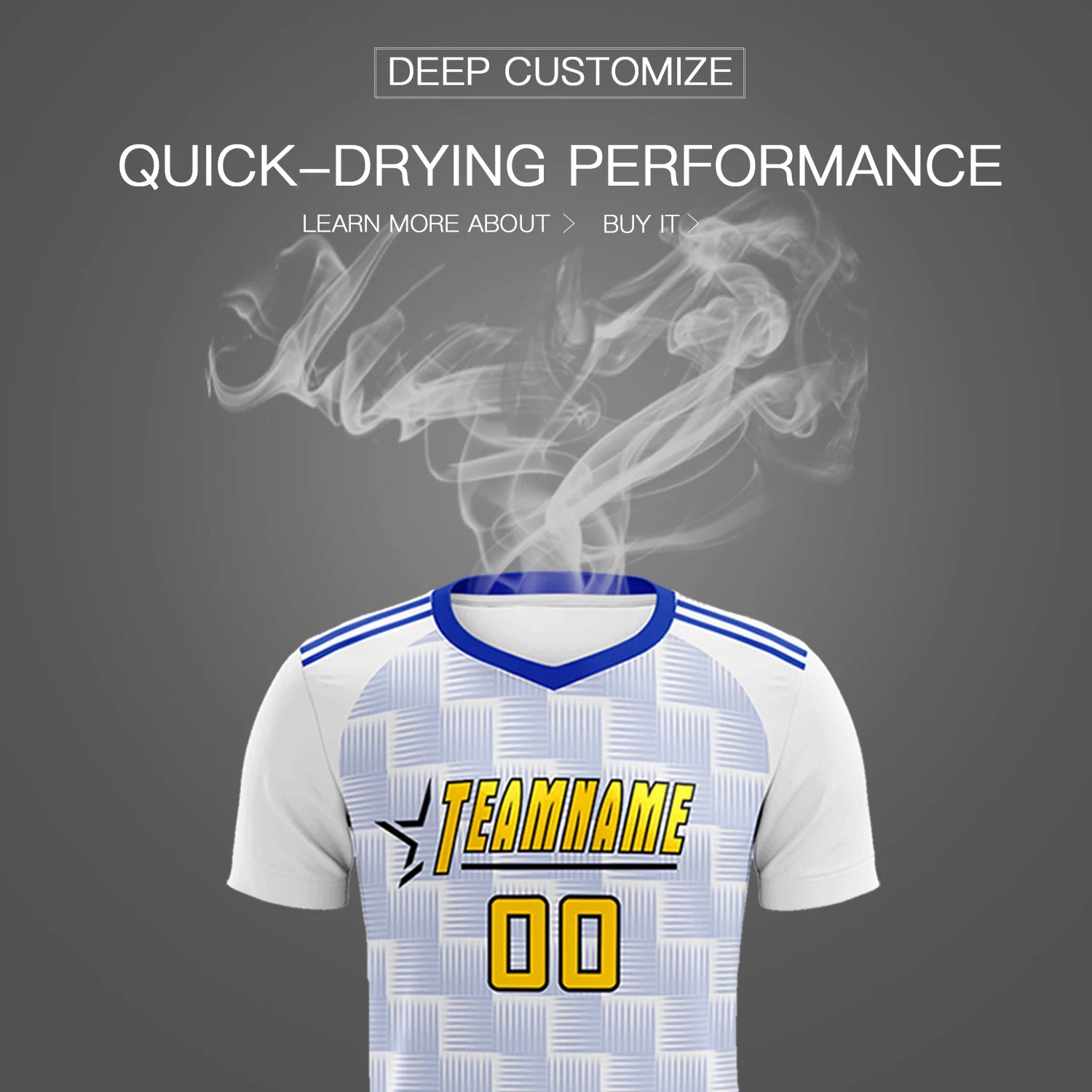Custom White Royal Blue Casual Outdoor Soccer Sets Jersey