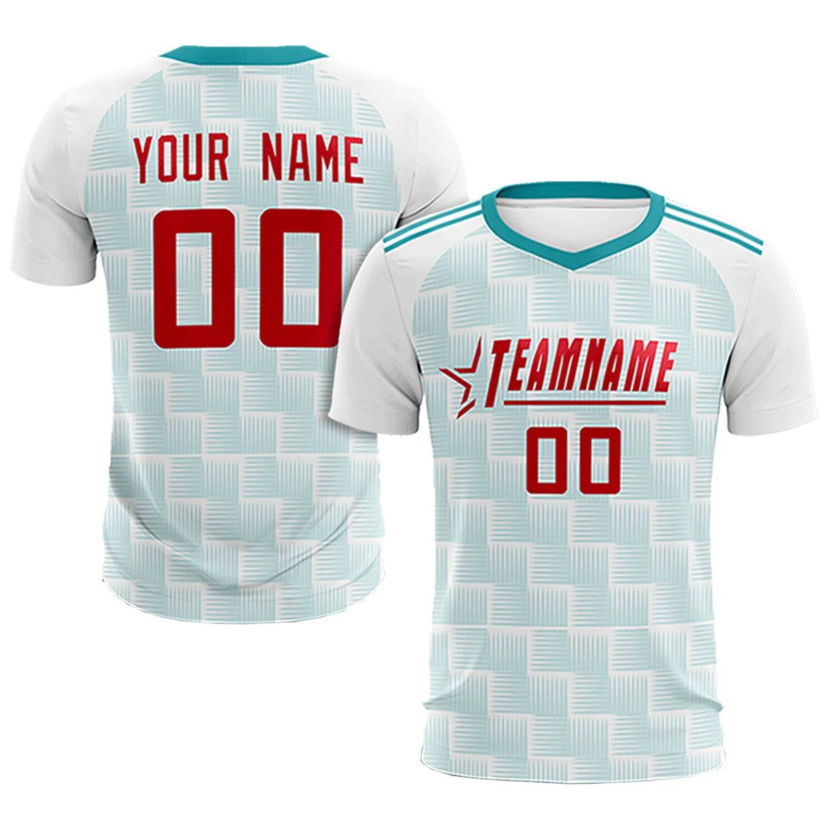 Custom White Aqua Casual Outdoor Soccer Sets Jersey