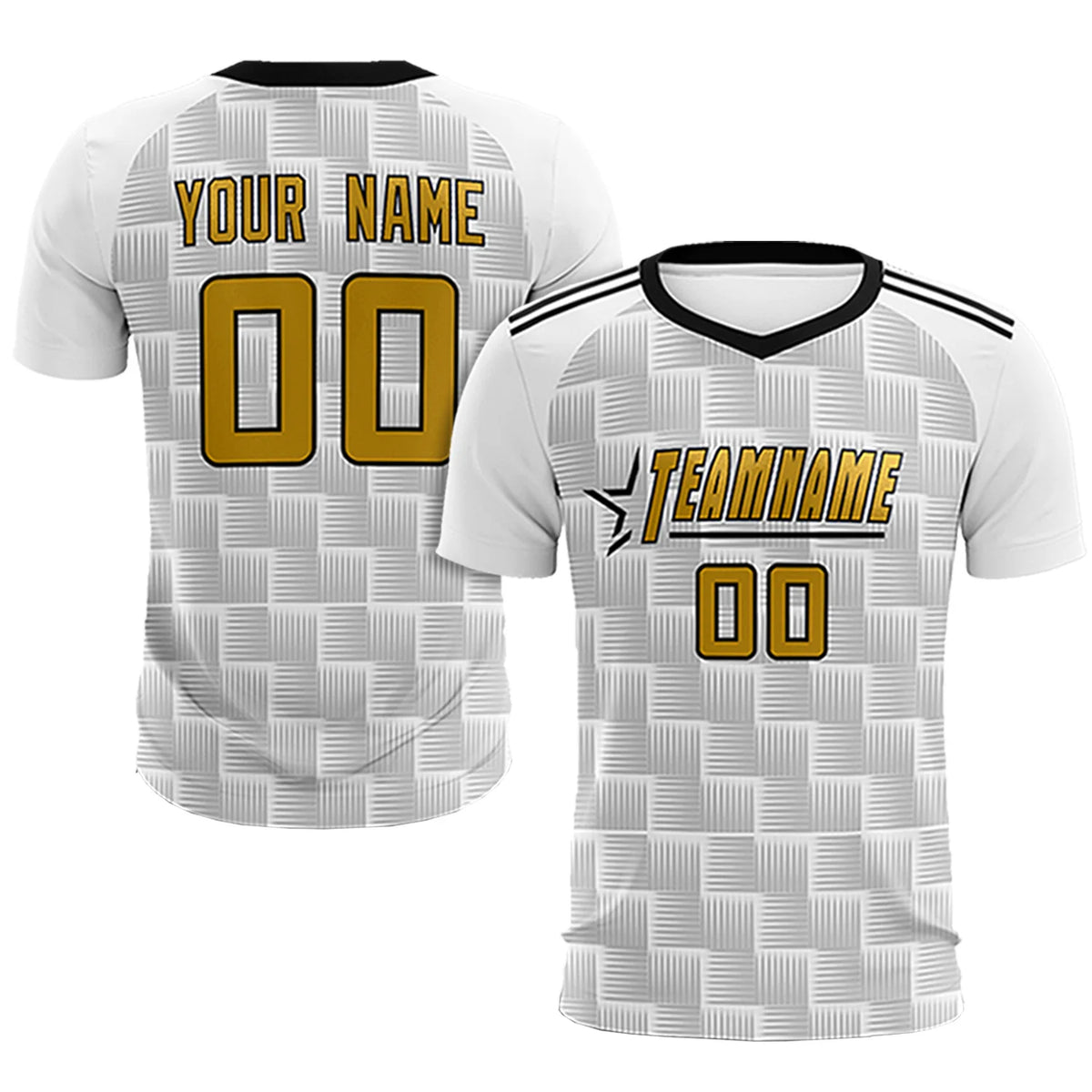 Custom White Black Casual Outdoor Soccer Sets Jersey