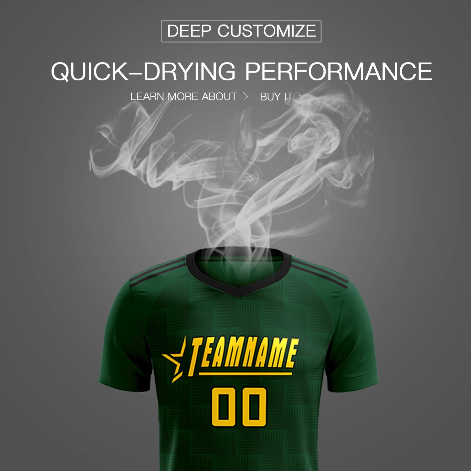 Custom Green Black Casual Outdoor Soccer Sets Jersey