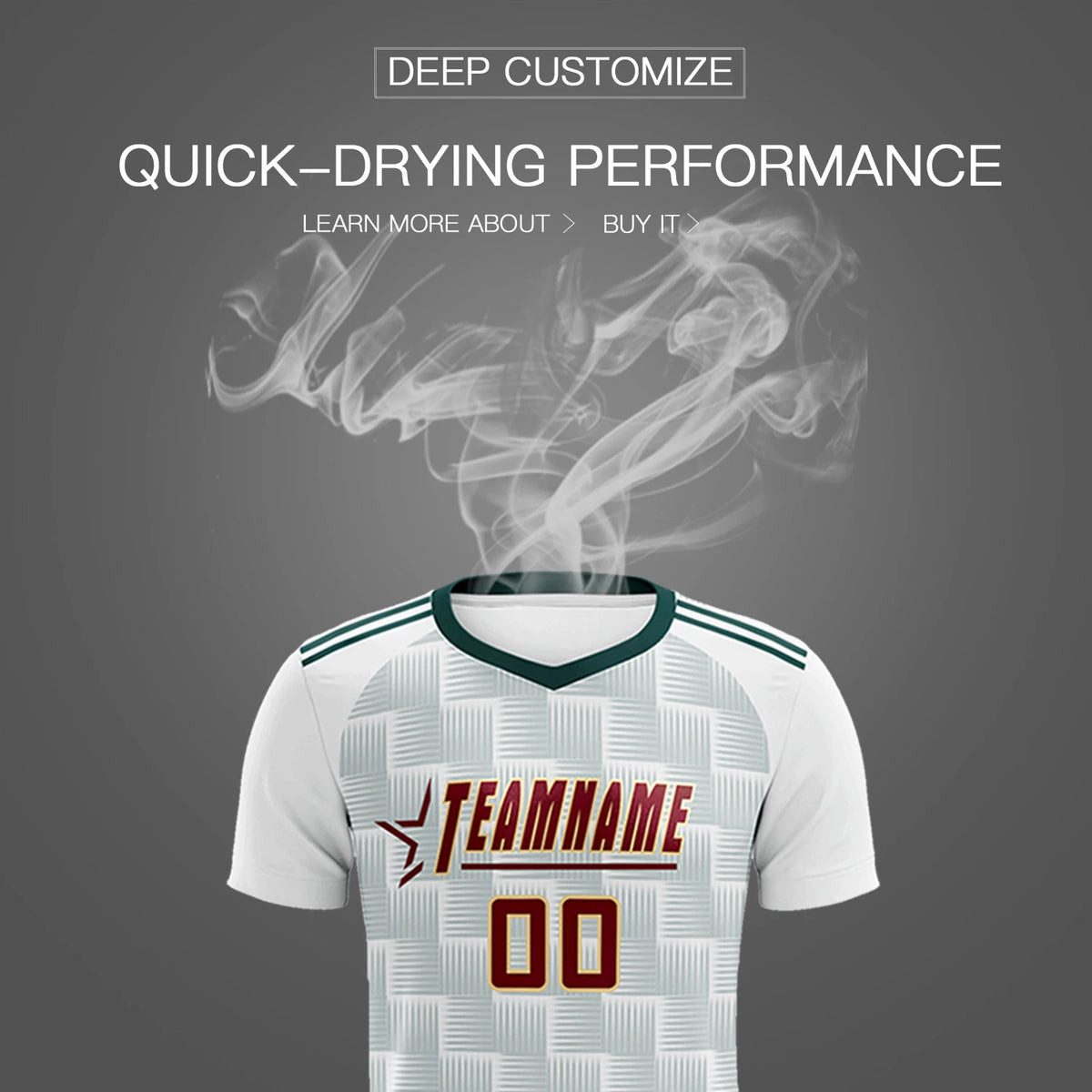 Custom White Midnight Green Casual Outdoor Soccer Sets Jersey