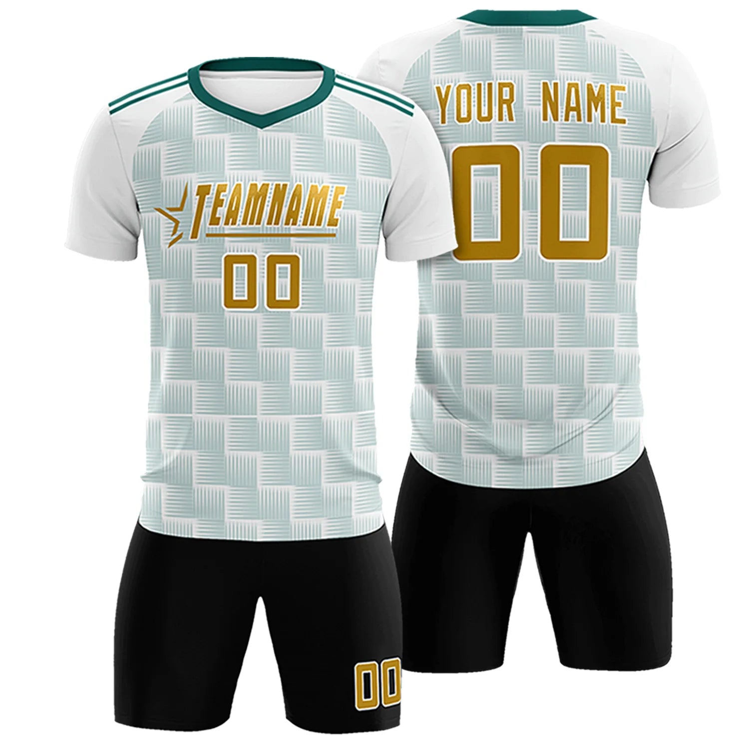 Custom White Midnight Green Casual Outdoor Soccer Sets Jersey