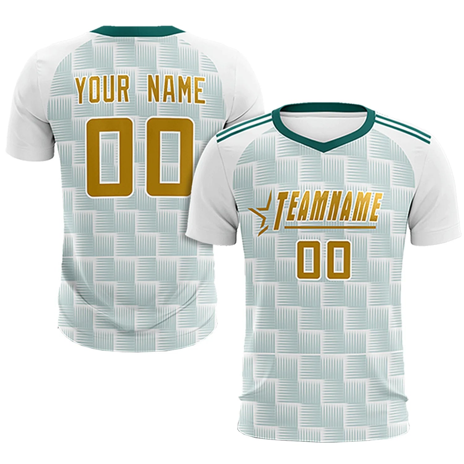 Custom White Midnight Green Casual Outdoor Soccer Sets Jersey