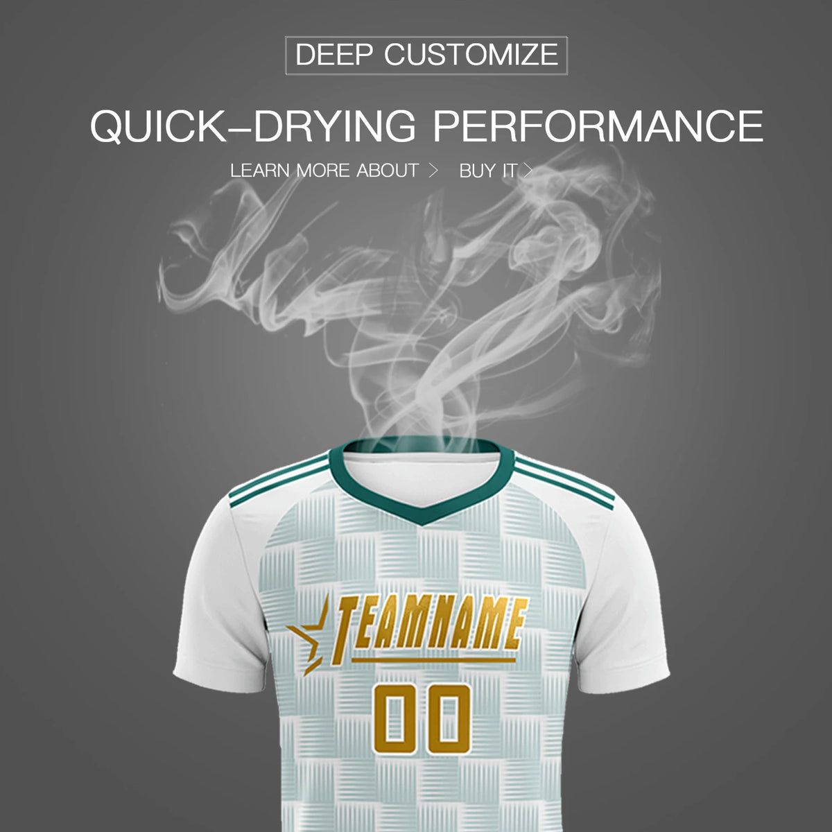 Custom White Midnight Green Casual Outdoor Soccer Sets Jersey