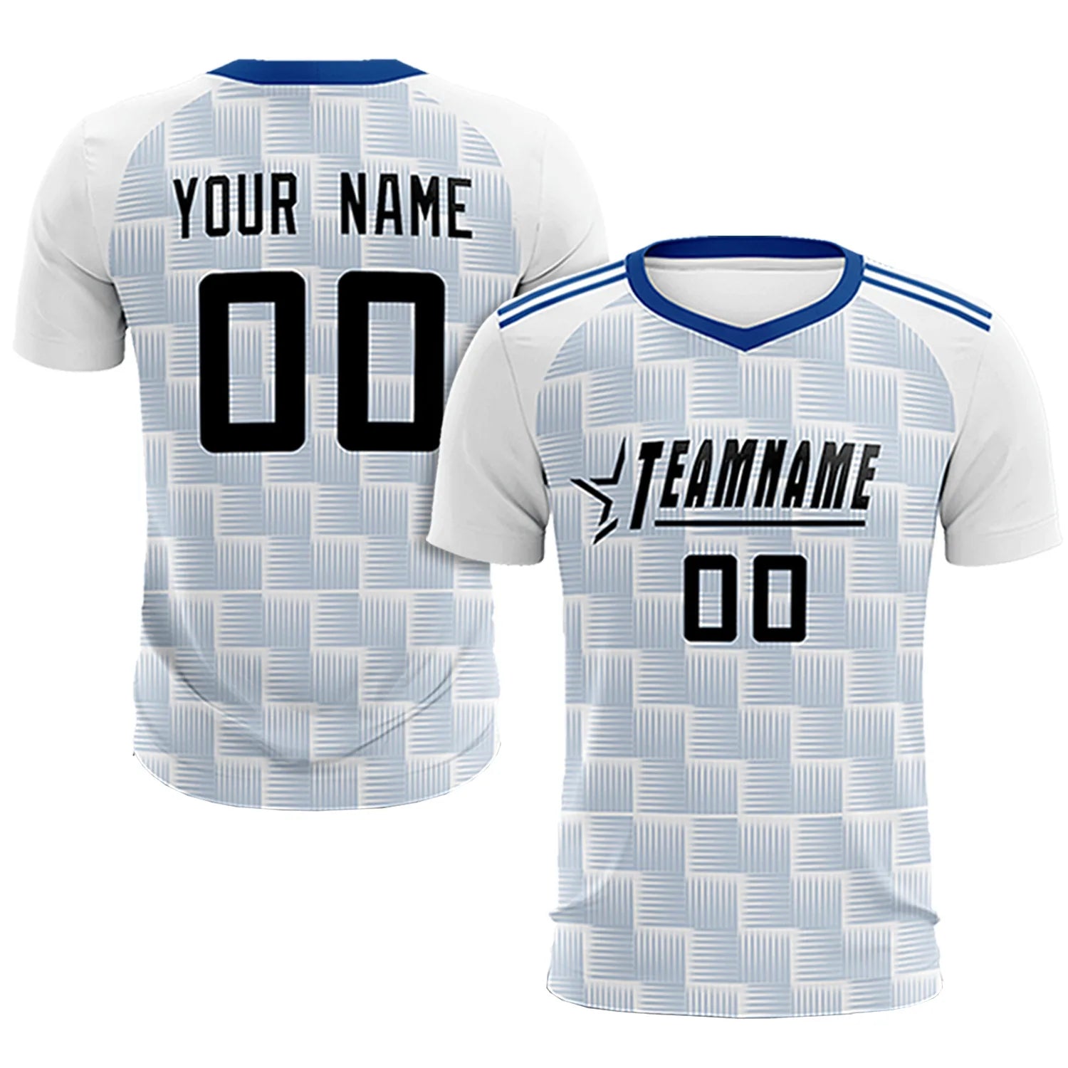 Custom White Royal Blue Casual Outdoor Soccer Sets Jersey