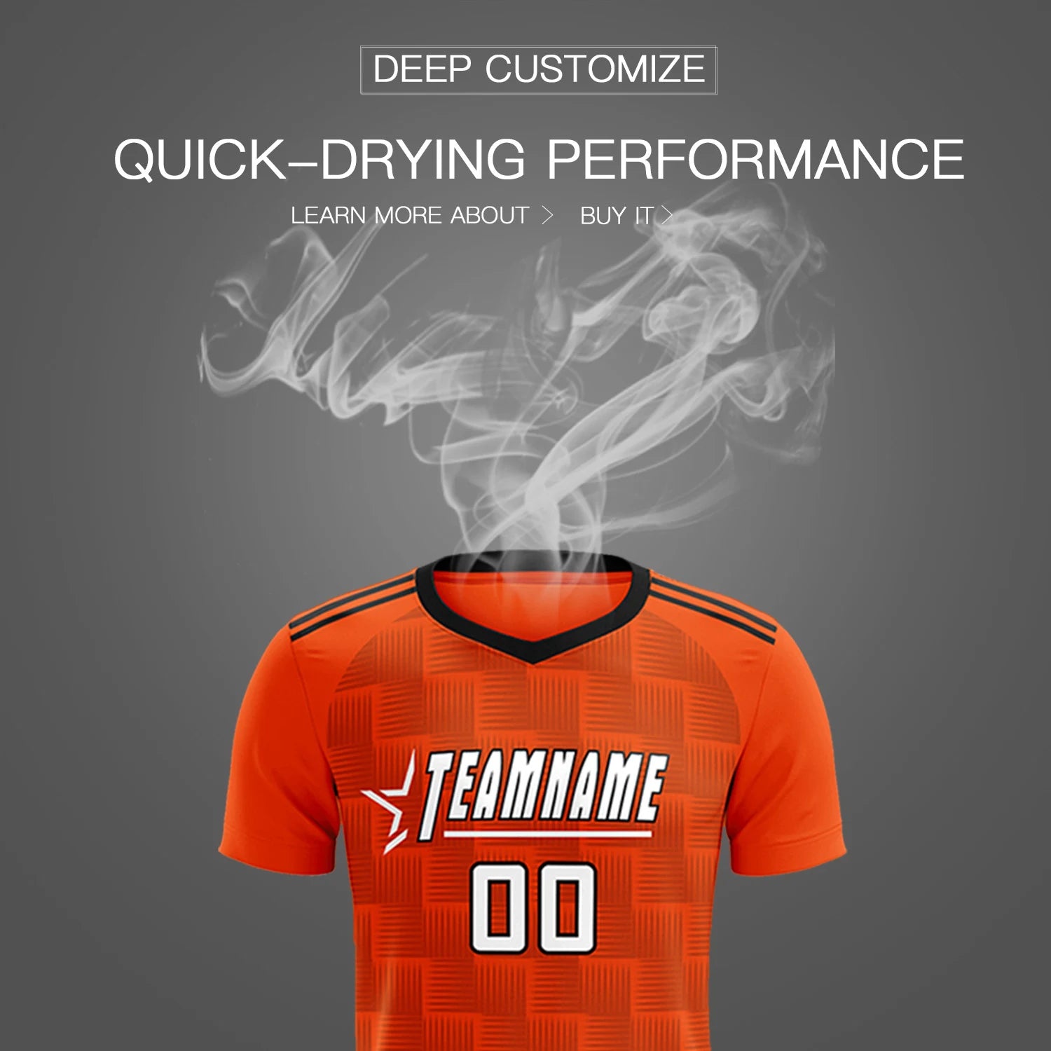 Custom Orange Black Casual Outdoor Soccer Sets Jersey