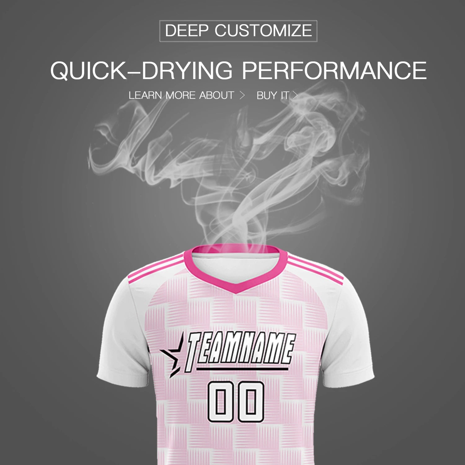 Custom White Pink Casual Outdoor Soccer Sets Jersey