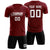 Custom Crimson Black Casual Outdoor Soccer Sets Jersey