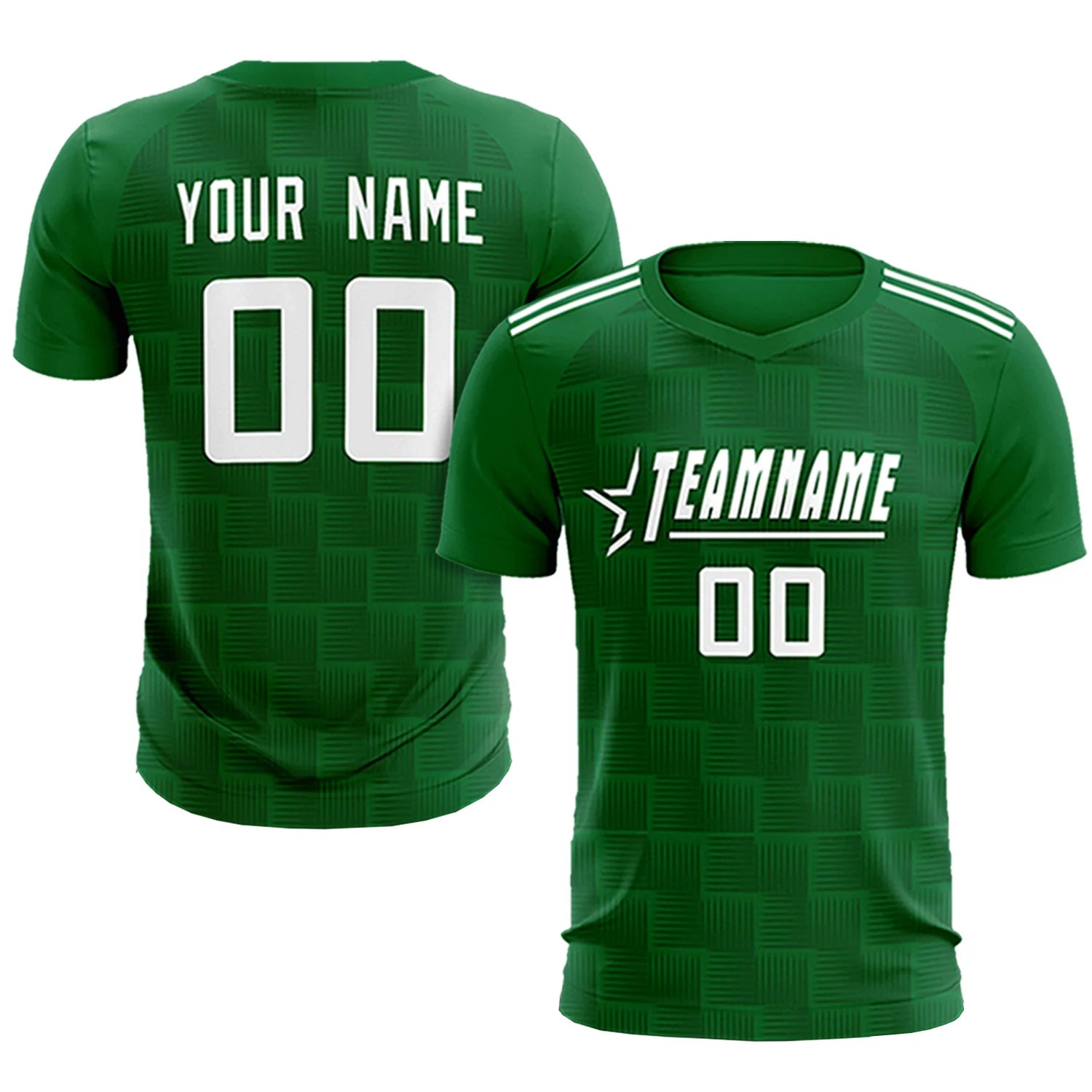 Custom Kelly Green Black Casual Outdoor Soccer Sets Jersey