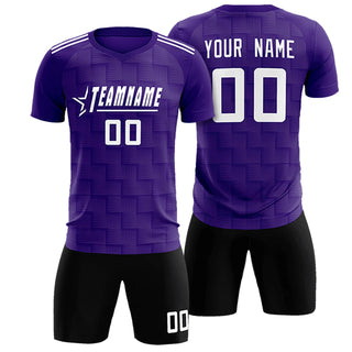 Custom Purple Black Casual Outdoor Soccer Sets Jersey - Style 1