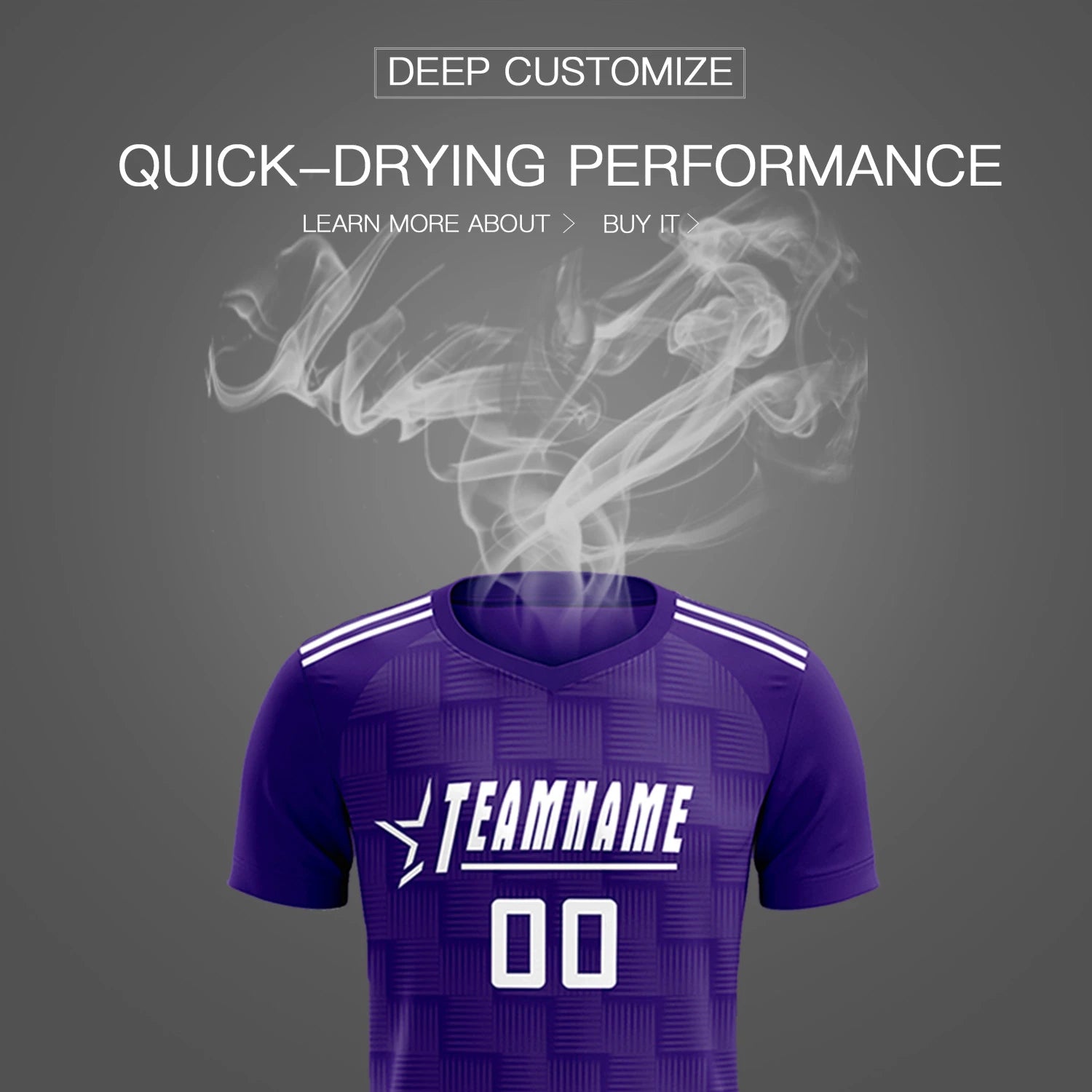 Custom Purple Black Casual Outdoor Soccer Sets Jersey