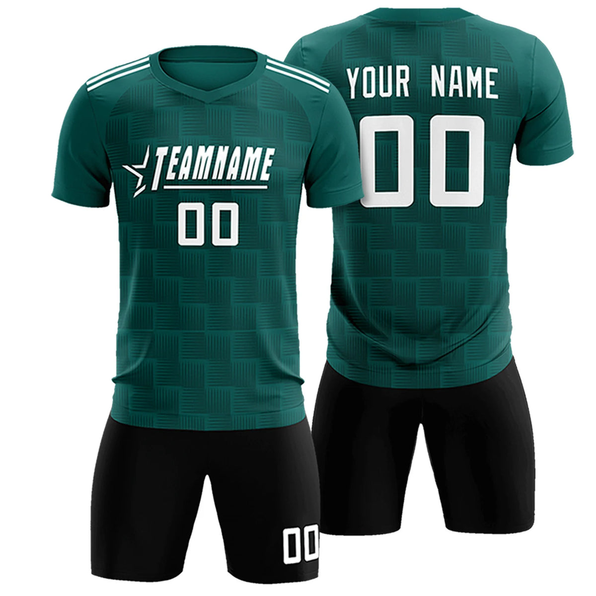Custom Midnight Green Black Casual Outdoor Soccer Sets Jersey