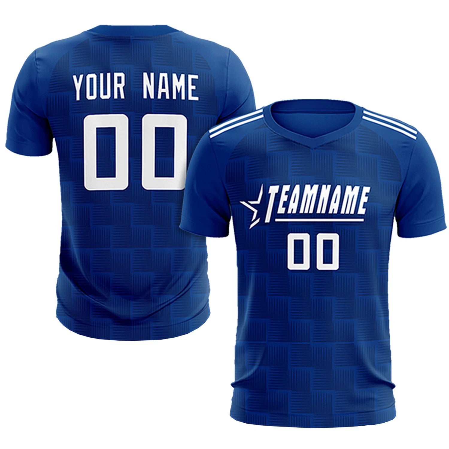 Custom Royal Blue Black Casual Outdoor Soccer Sets Jersey