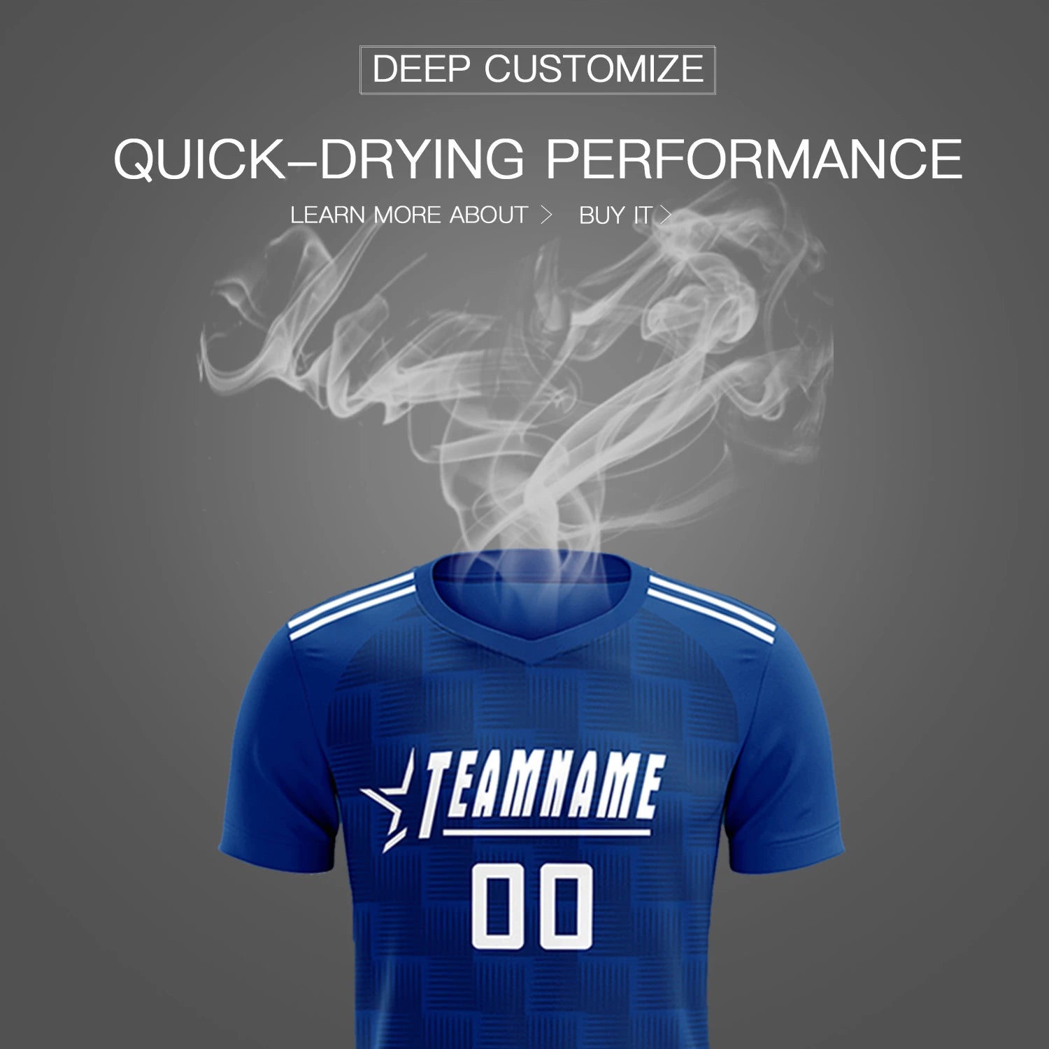Custom Royal Blue Black Casual Outdoor Soccer Sets Jersey