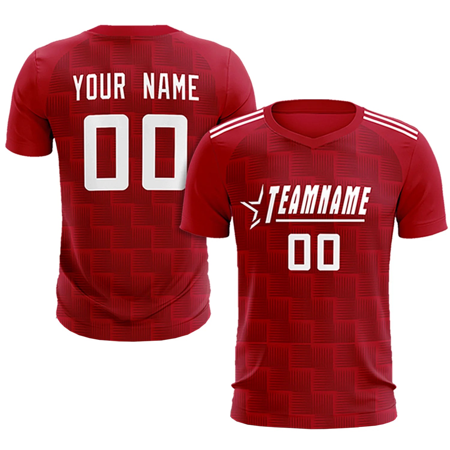 Custom Red Black Casual Outdoor Soccer Sets Jersey