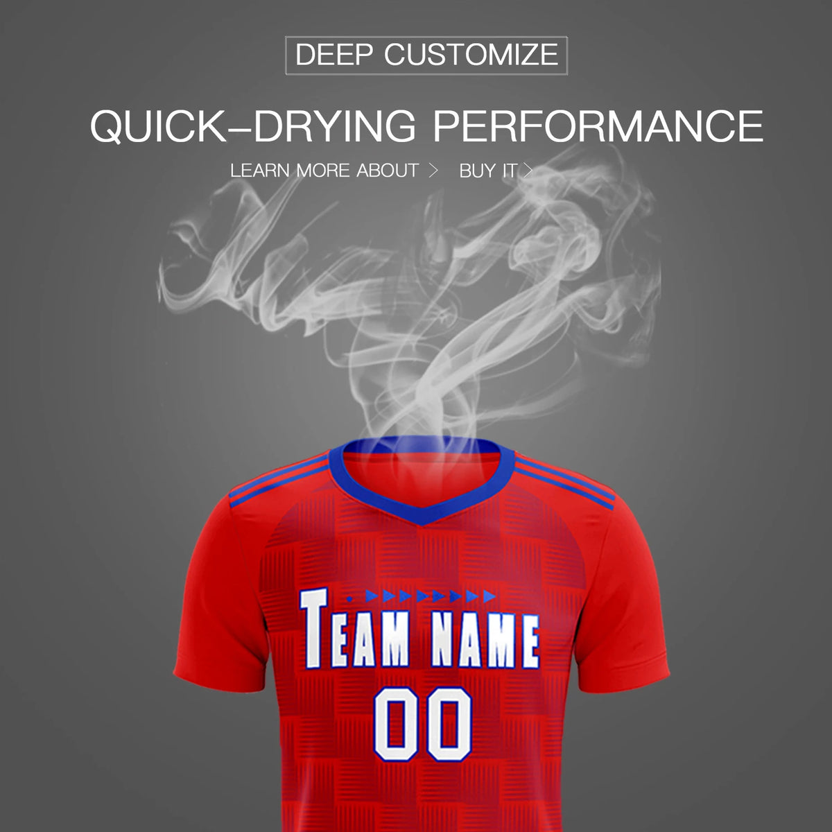 Custom Red Royal Blue Casual Outdoor Soccer Sets Jersey