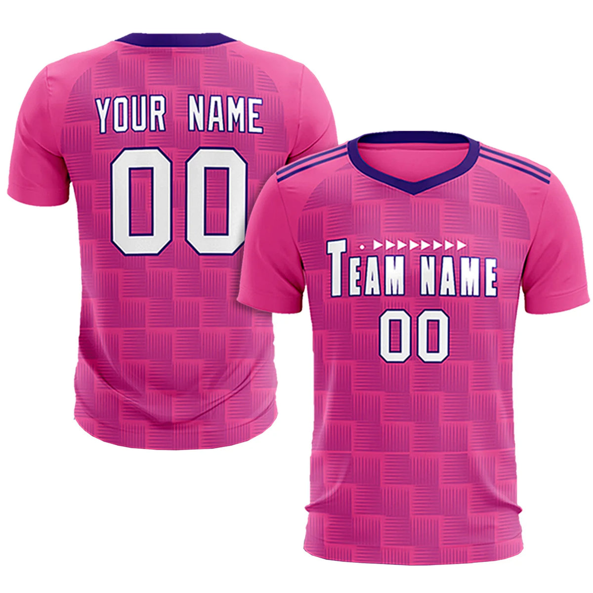 Custom Pink Purple Casual Outdoor Soccer Sets Jersey