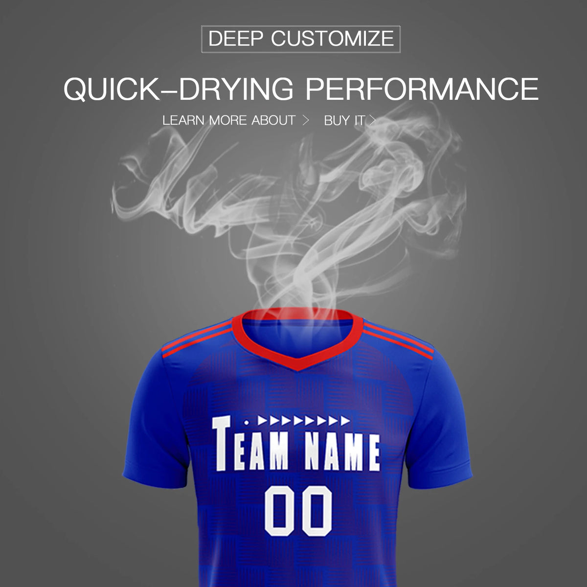 Custom Royal Blue Red Casual Outdoor Soccer Sets Jersey