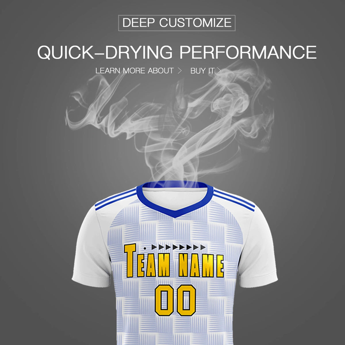 Custom White Royal Blue Casual Outdoor Soccer Sets Jersey