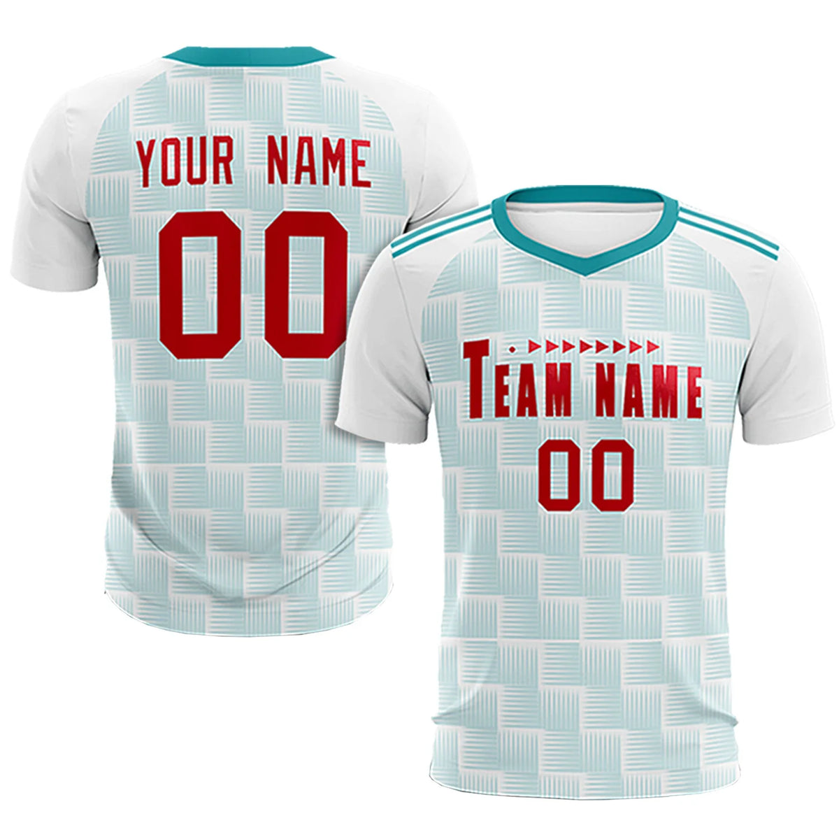 Custom White Aqua Casual Outdoor Soccer Sets Jersey