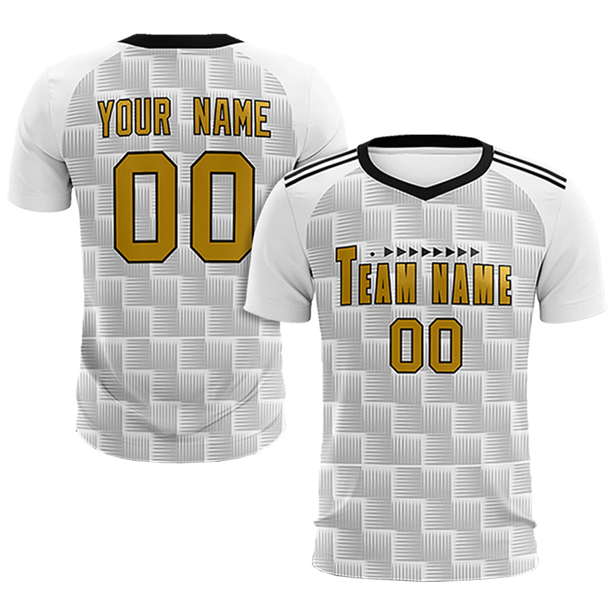 Custom White Black Casual Outdoor Soccer Sets Jersey