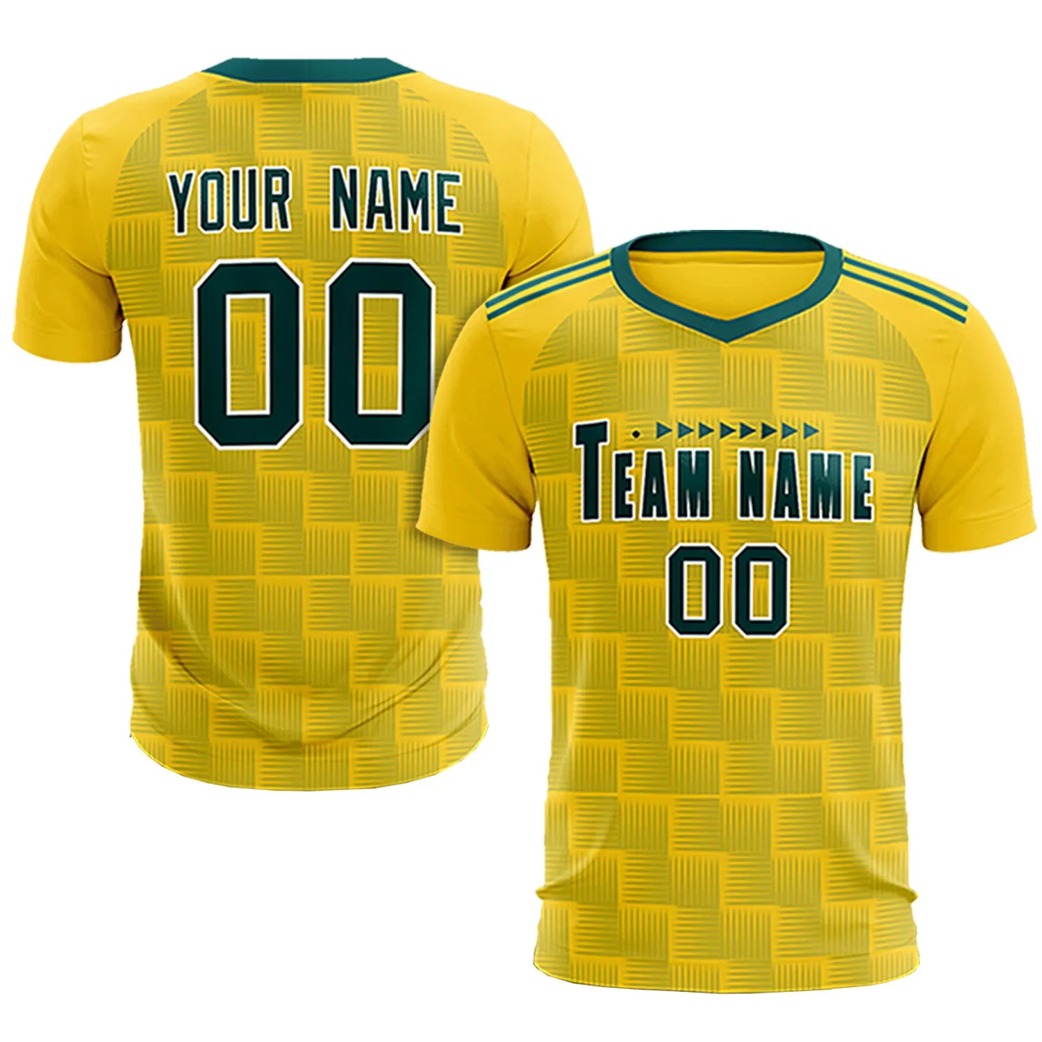 Custom Gold1 Midnight Green Casual Outdoor Soccer Sets Jersey