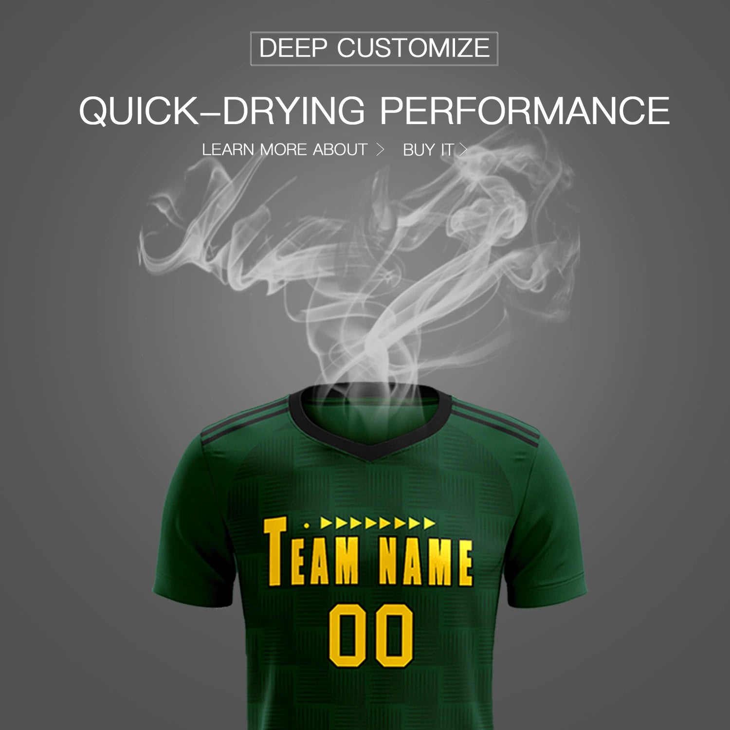 Custom Green Black Casual Outdoor Soccer Sets Jersey