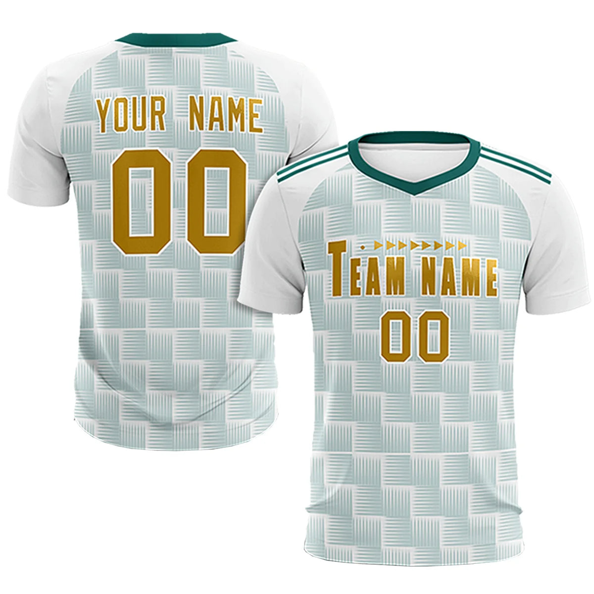 Custom White Midnight Green Casual Outdoor Soccer Sets Jersey