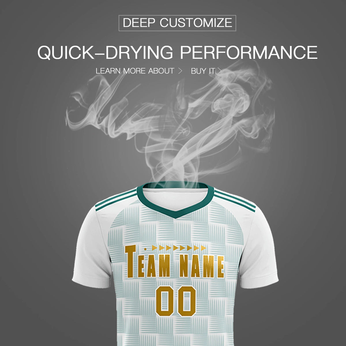 Custom White Midnight Green Casual Outdoor Soccer Sets Jersey