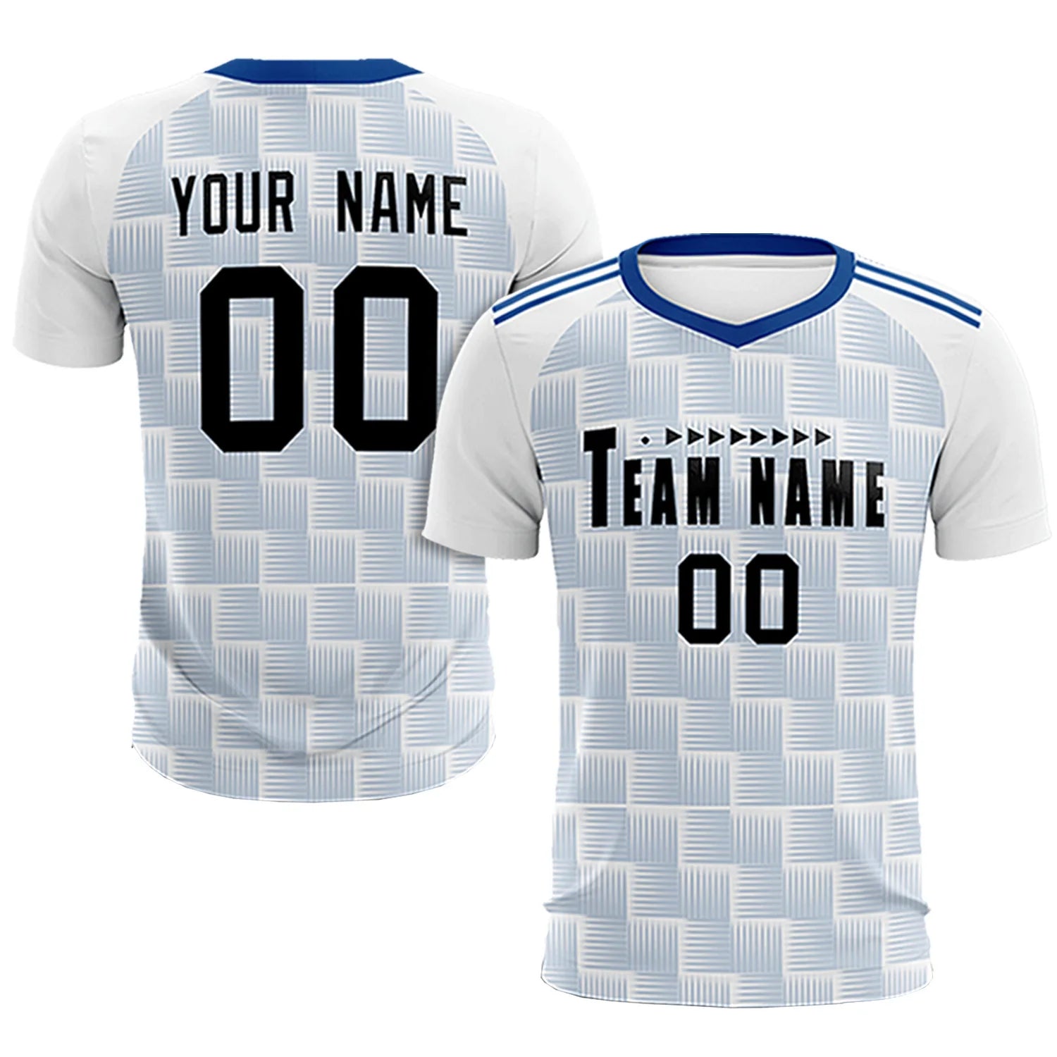 Custom White Royal Blue Casual Outdoor Soccer Sets Jersey