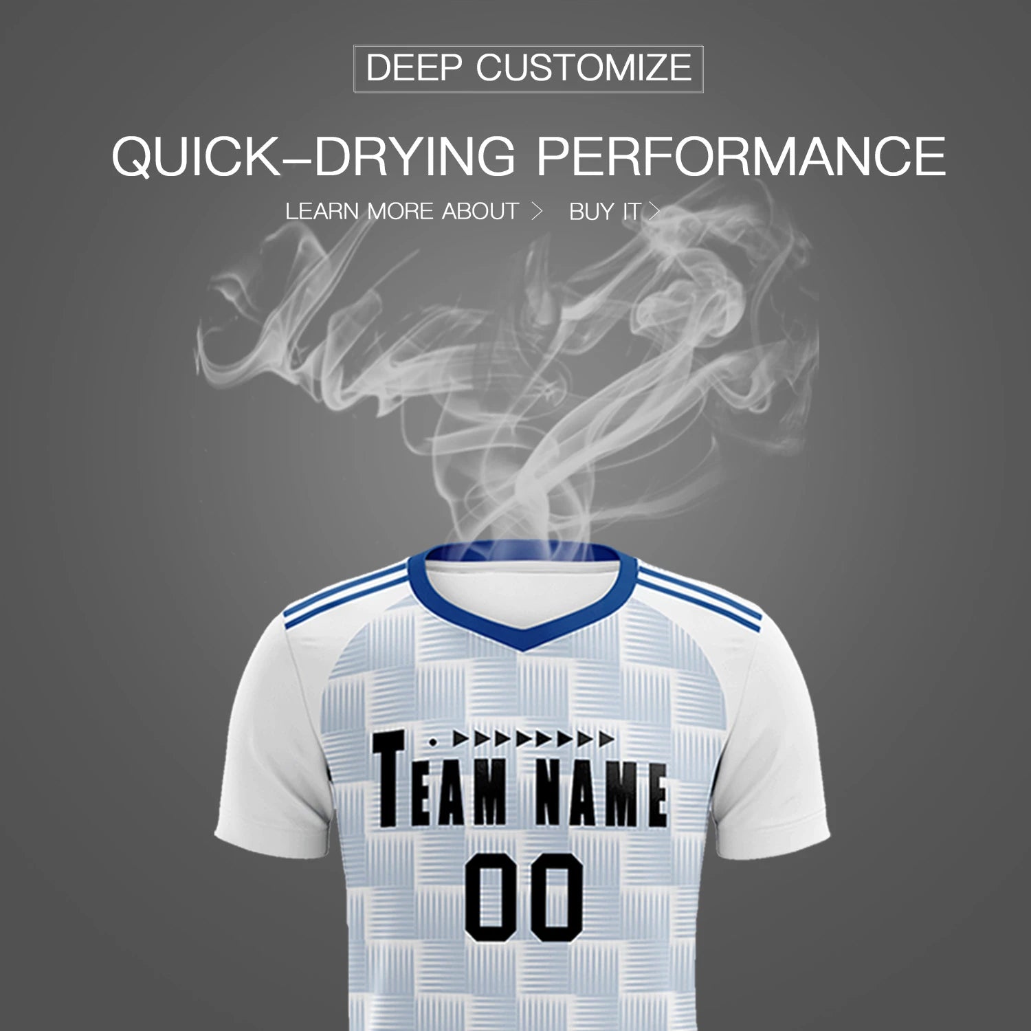Custom White Royal Blue Casual Outdoor Soccer Sets Jersey