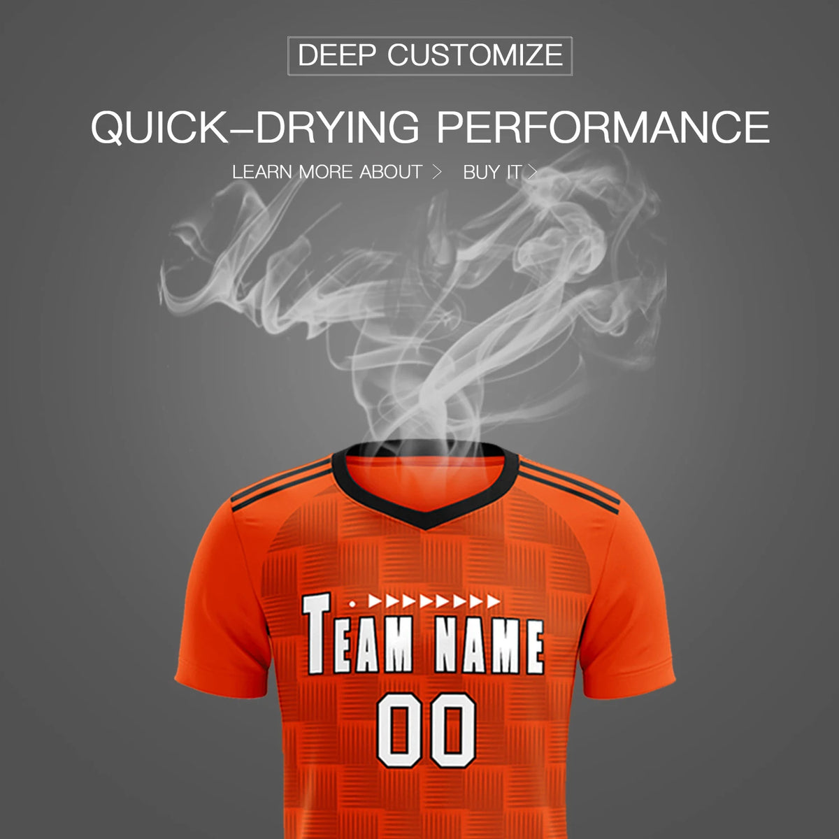Custom Orange Black Casual Outdoor Soccer Sets Jersey