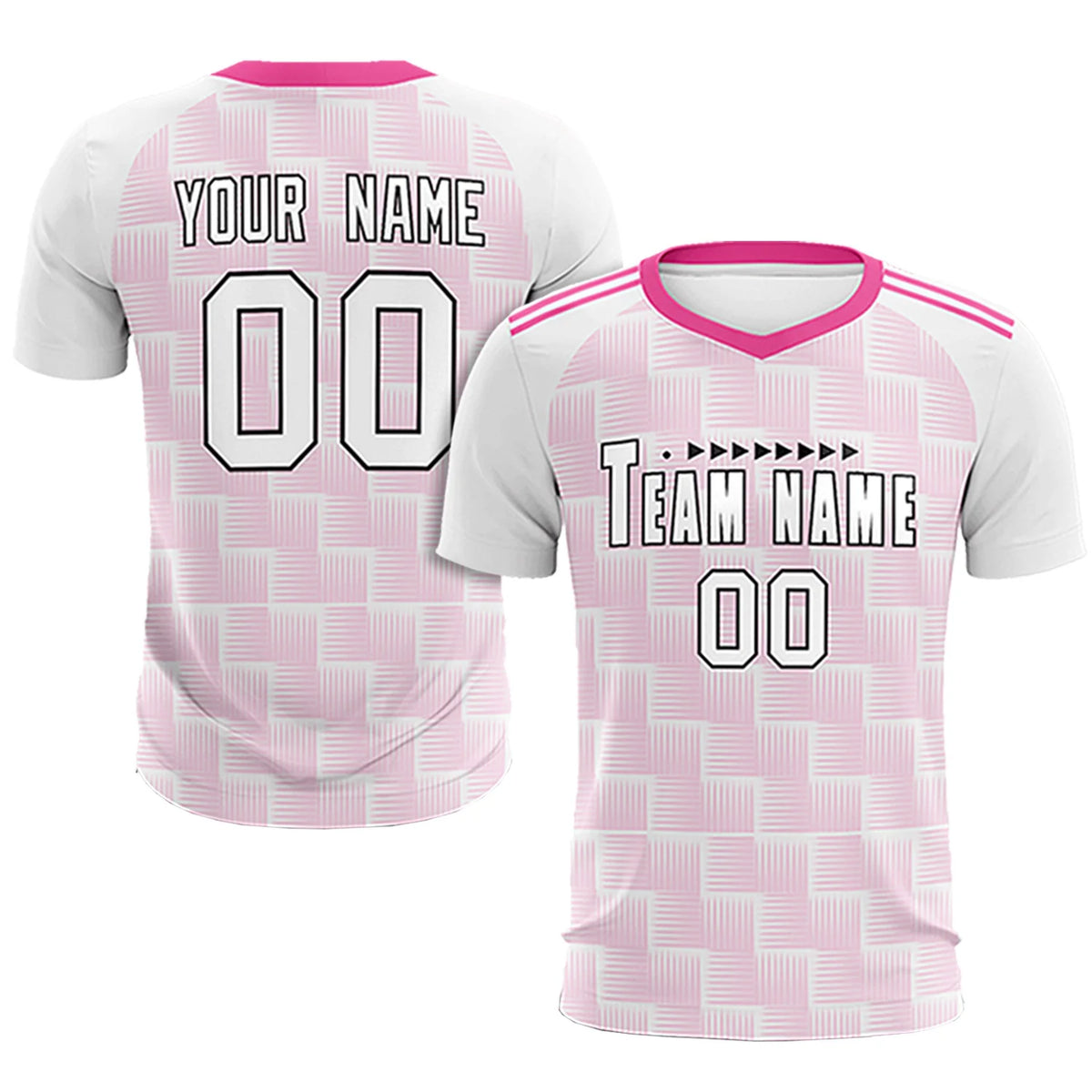 Custom White Pink Casual Outdoor Soccer Sets Jersey