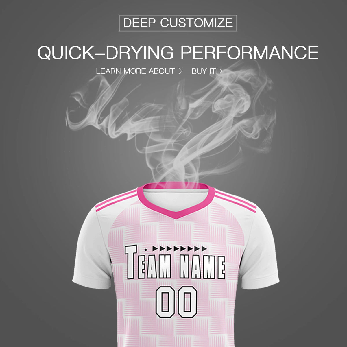 Custom White Pink Casual Outdoor Soccer Sets Jersey