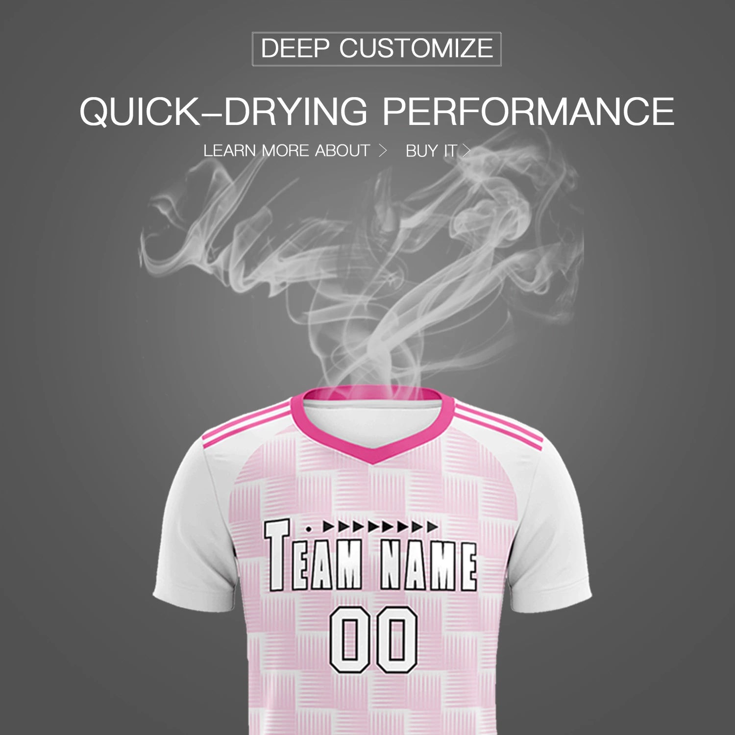 Custom White Pink Casual Outdoor Soccer Sets Jersey