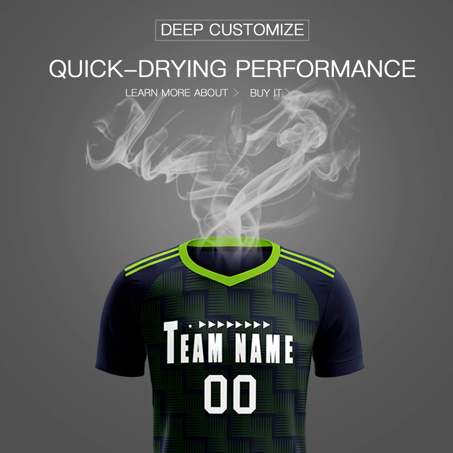 Custom Navy Neon Green Casual Outdoor Soccer Sets Jersey