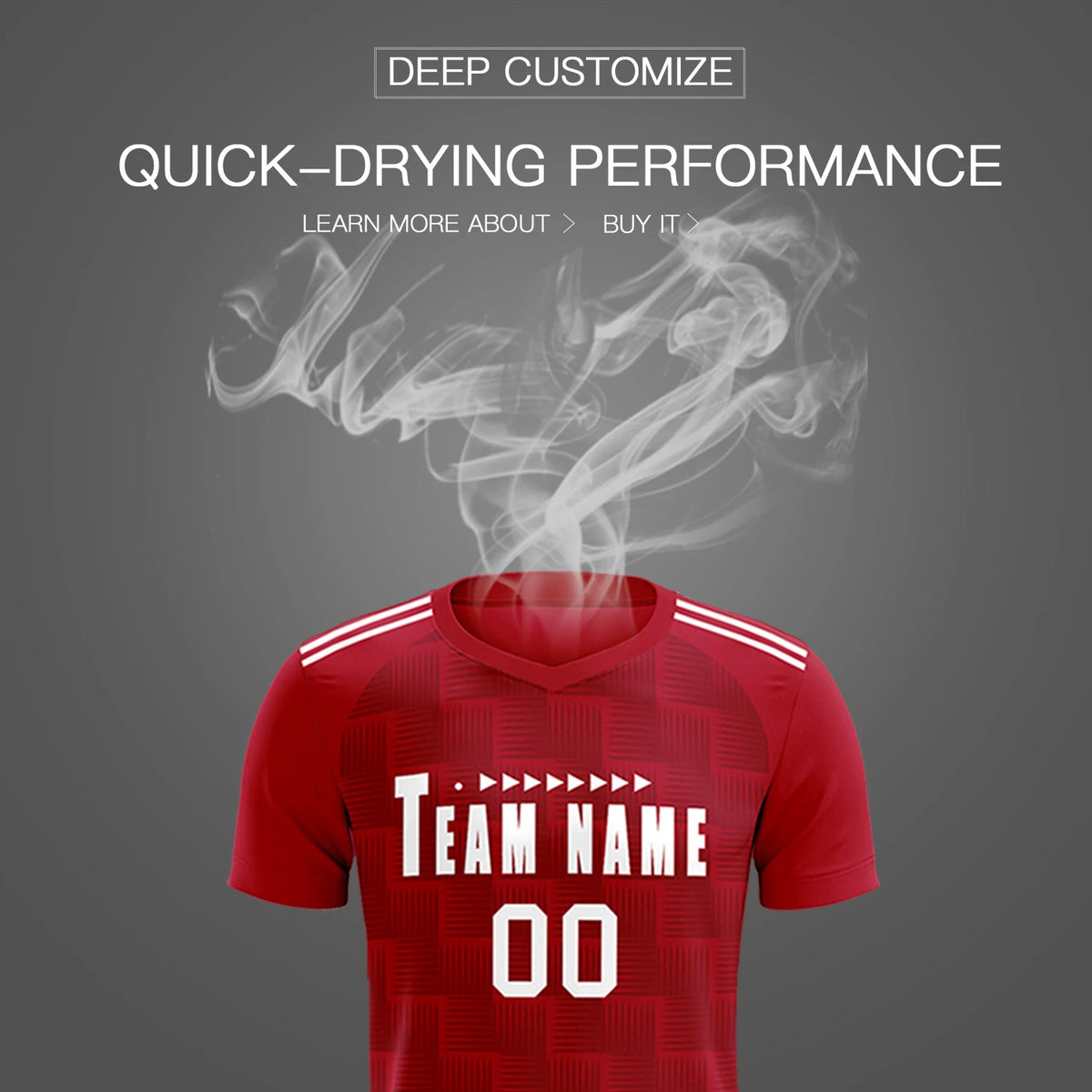 Custom Red Black Casual Outdoor Soccer Sets Jersey