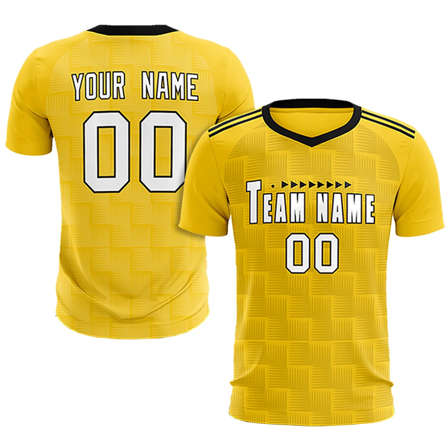 Custom Gold01 Black Casual Outdoor Soccer Sets Jersey