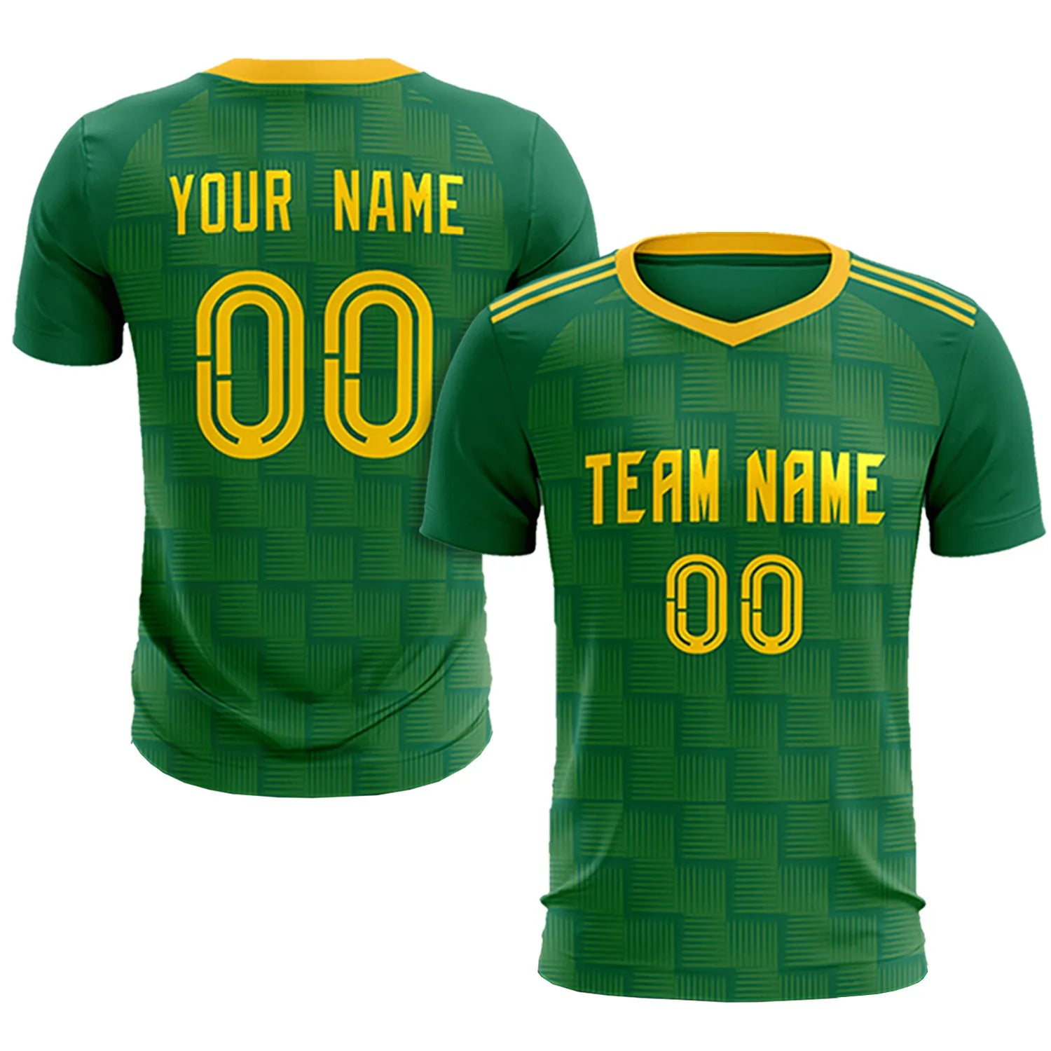 Custom Kelly Green Yellow Casual Outdoor Soccer Sets Jersey