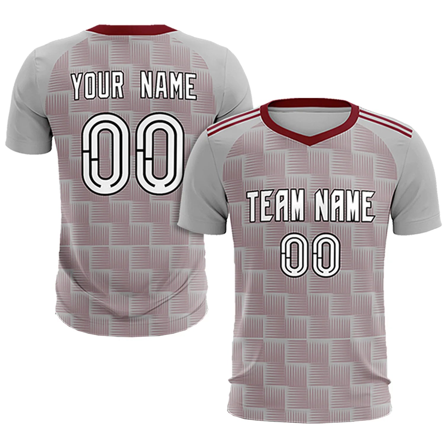 Custom Gray Crimson Casual Outdoor Soccer Sets Jersey