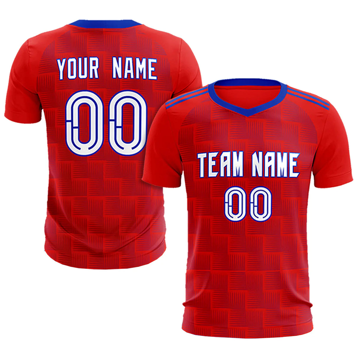 Custom Red Royal Blue Casual Outdoor Soccer Sets Jersey
