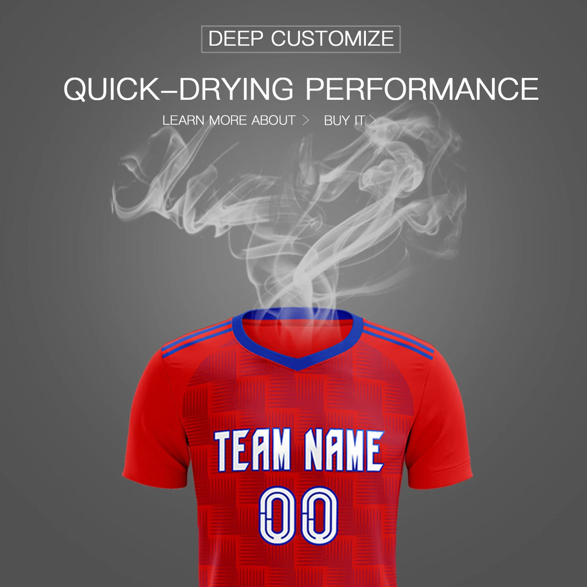 Custom Red Royal Blue Casual Outdoor Soccer Sets Jersey