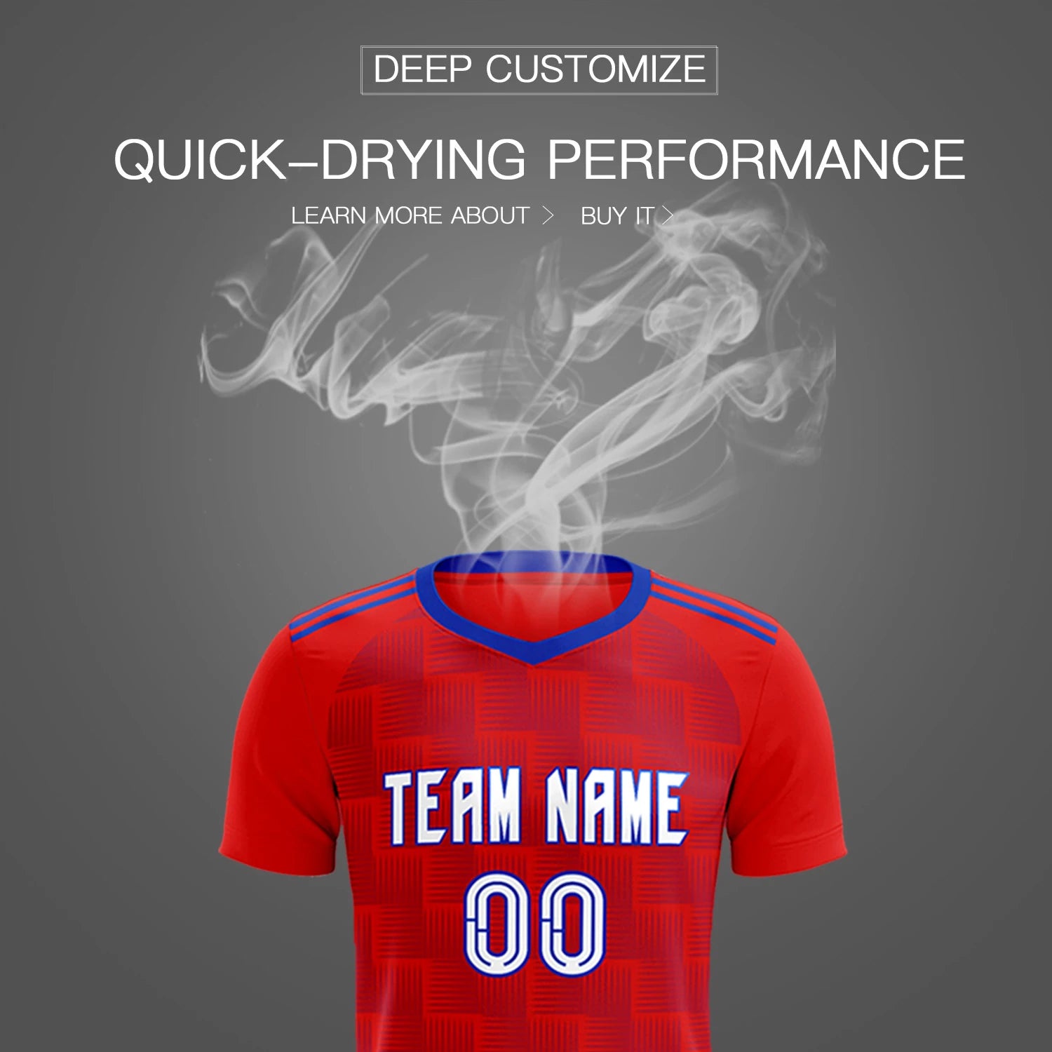 Custom Red Royal Blue Casual Outdoor Soccer Sets Jersey