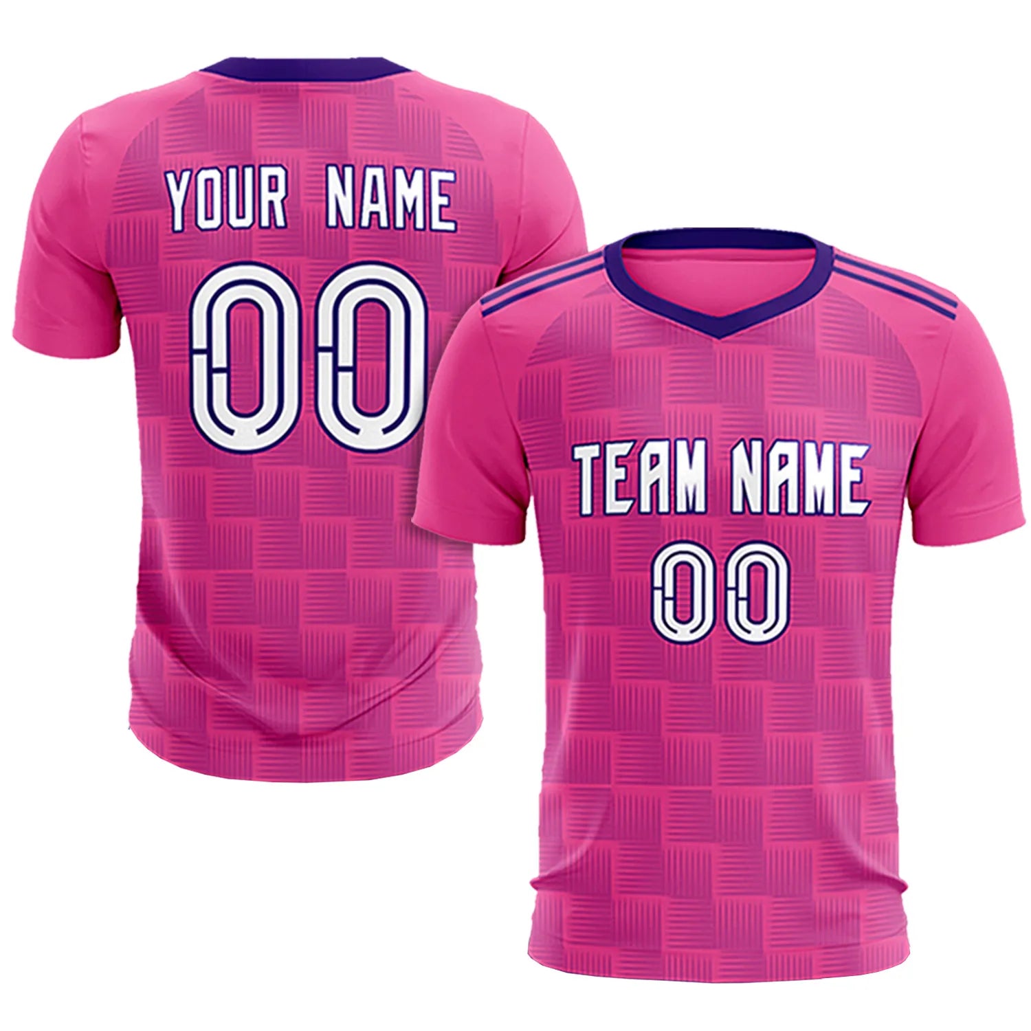 Custom Pink Purple Casual Outdoor Soccer Sets Jersey