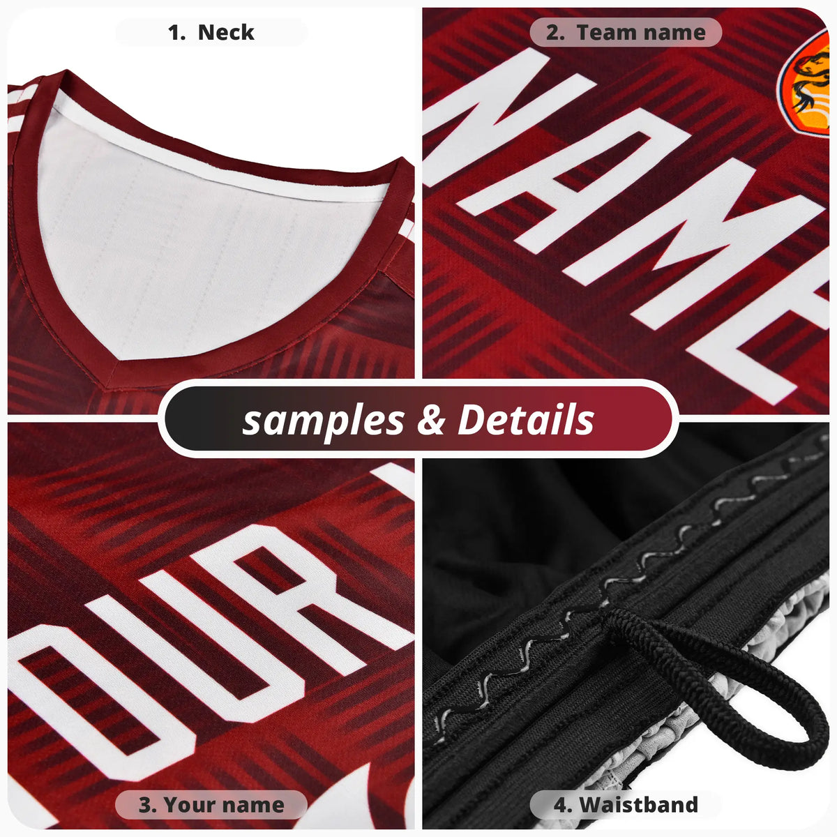 Custom Royal Blue Red Casual Outdoor Soccer Sets Jersey