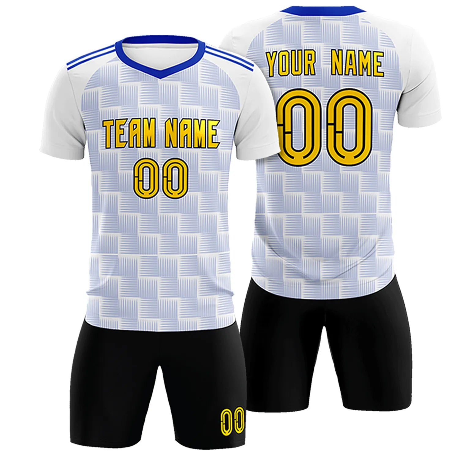 Custom White Royal Blue Casual Outdoor Soccer Sets Jersey