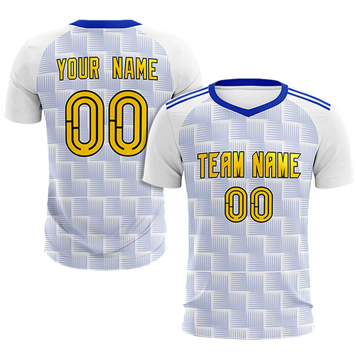Custom White Royal Blue Casual Outdoor Soccer Sets Jersey