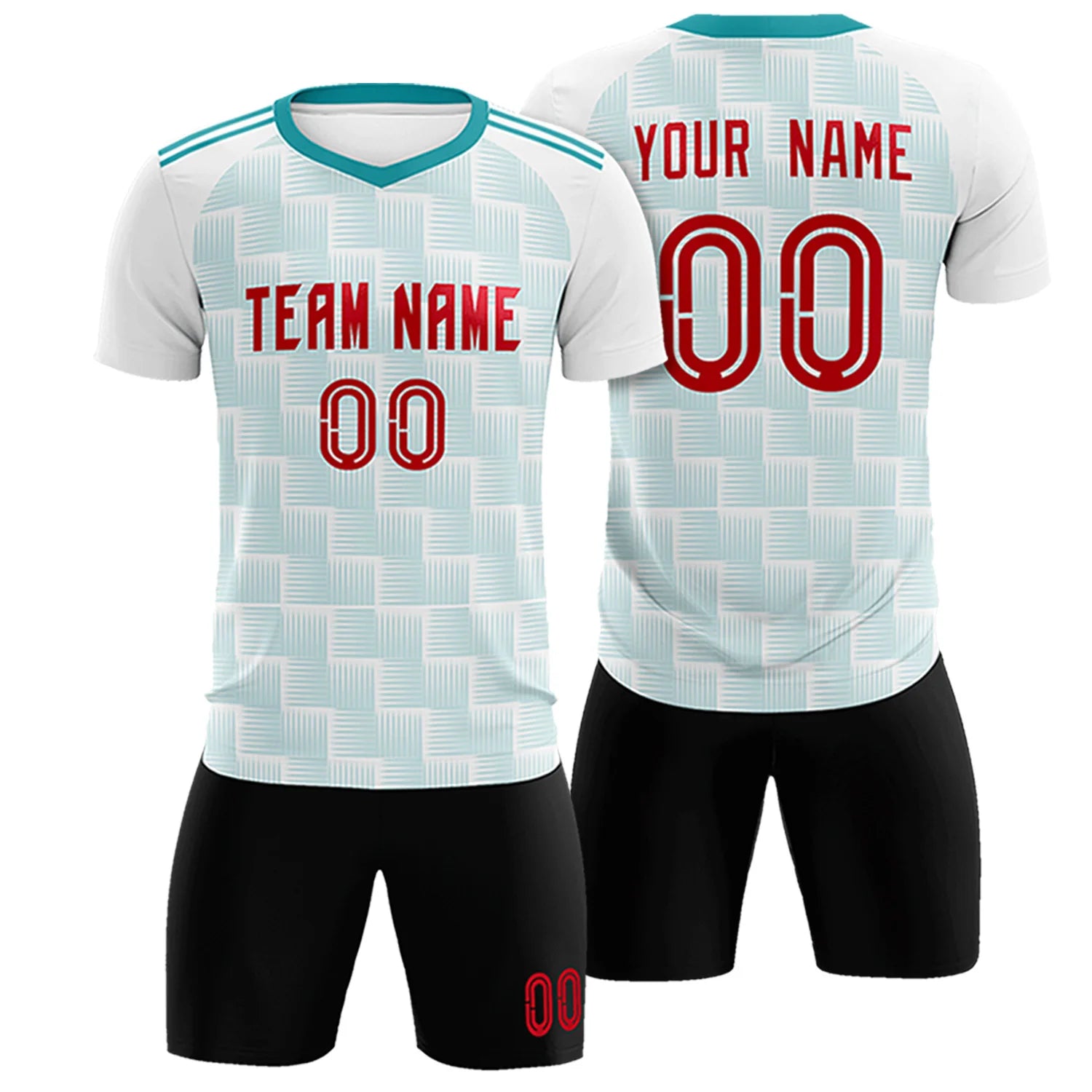 Custom White Aqua Casual Outdoor Soccer Sets Jersey