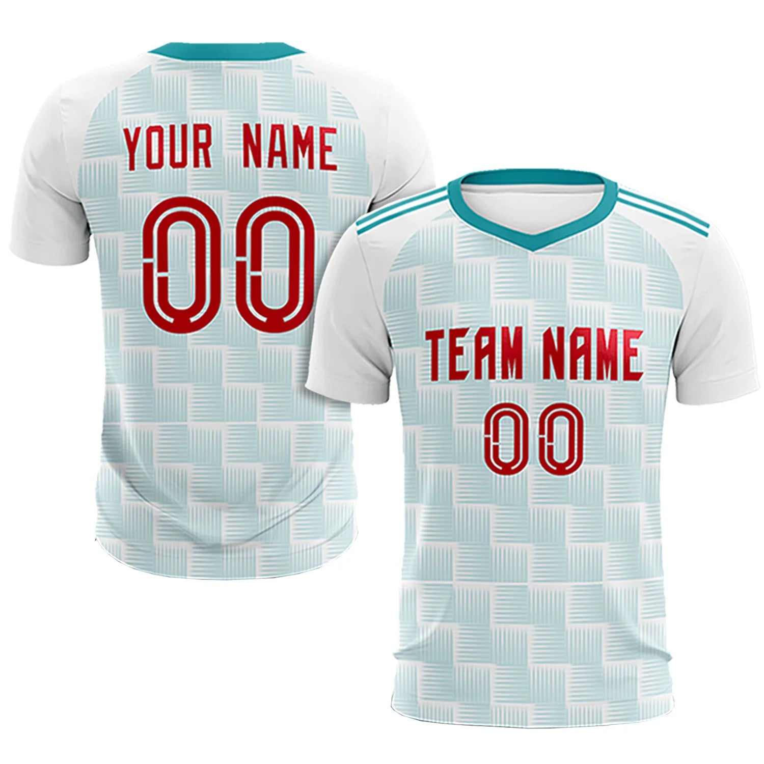 Custom White Aqua Casual Outdoor Soccer Sets Jersey