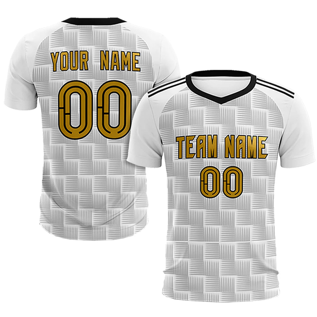 Custom White Black Casual Outdoor Soccer Sets Jersey